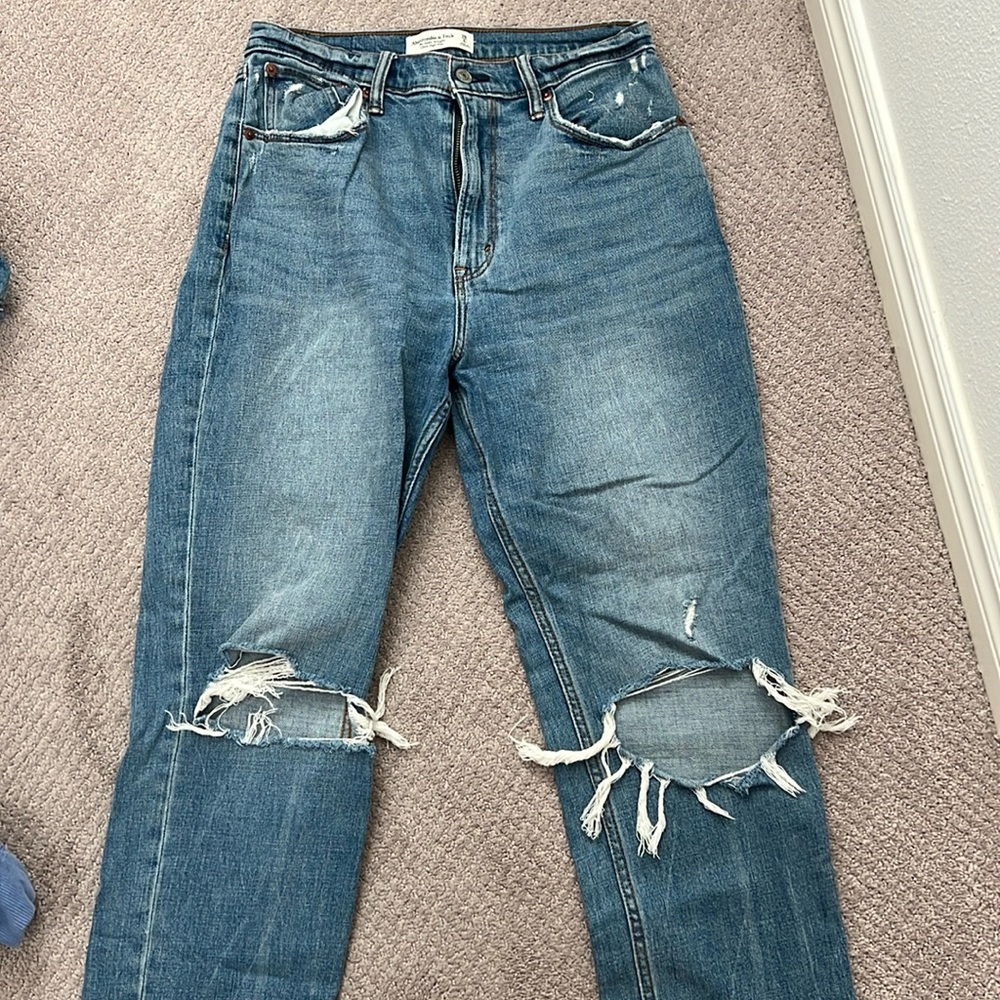Abercrombie ankle straight ultra high rise jeans